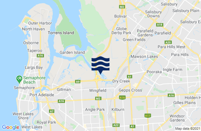 Carte des horaires des marées pour Hazelwood Park, Australia