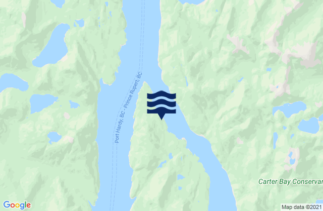 Carte des horaires des marées pour Heikish Narrows, Canada