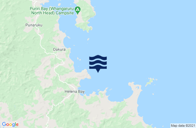 Carte des horaires des marées pour Helena Bay, New Zealand