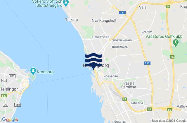 Carte des horaires des marées pour Helsingborg, Sweden