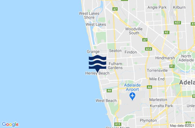 Carte des horaires des marées pour Henley Beach, Australia