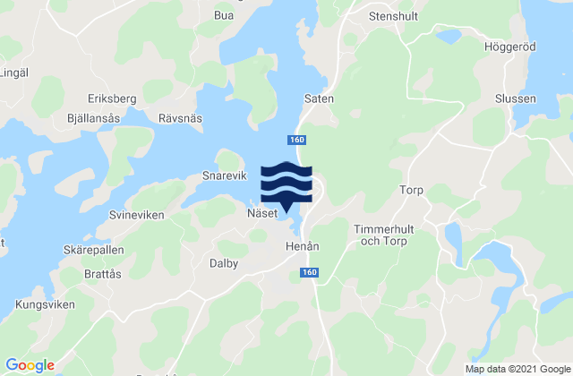 Carte des horaires des marées pour Henån, Sweden