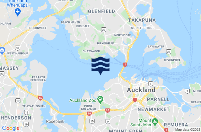 Carte des horaires des marées pour Herne Bay, New Zealand