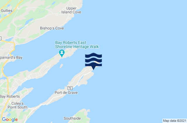 Carte des horaires des marées pour Hibbs Cove Island, Canada