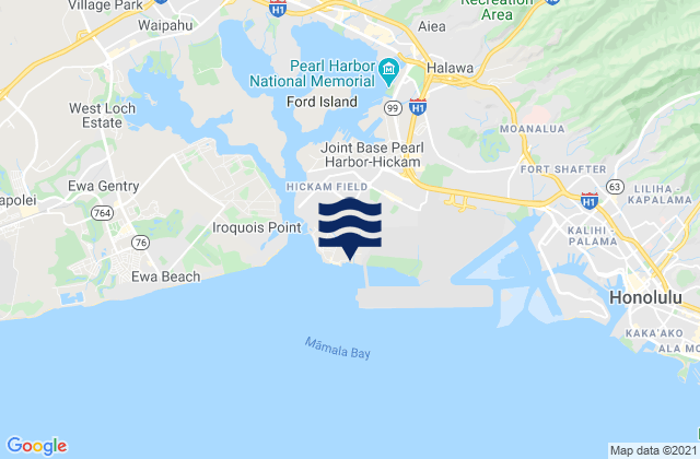 Carte des horaires des marées pour Hickam Harbor Beach, United States