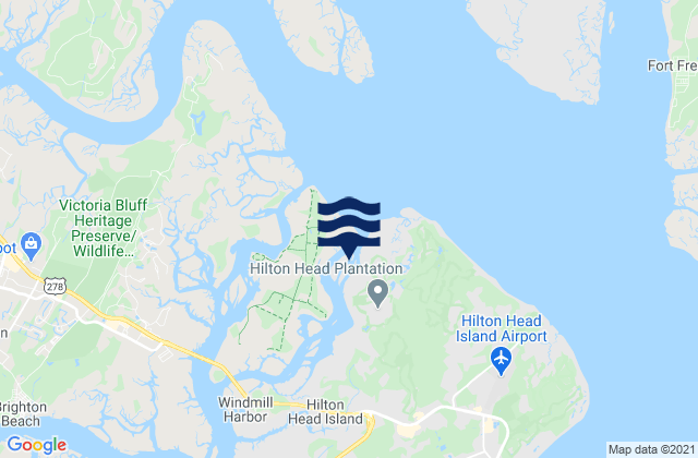Carte des horaires des marées pour Hilton Head, United States