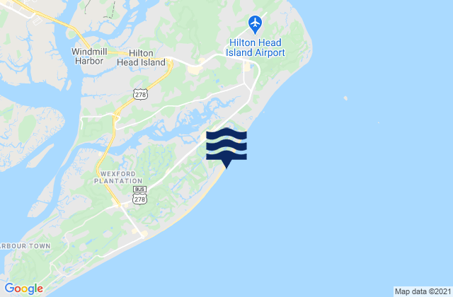 Carte des horaires des marées pour Hilton Head Island, United States