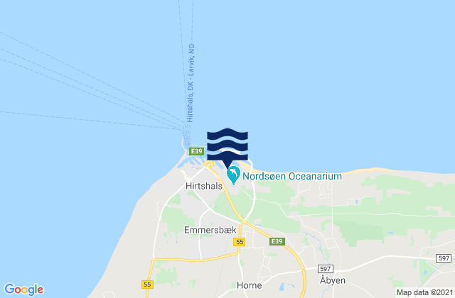 Carte des horaires des marées pour Hirtshals Port, Denmark