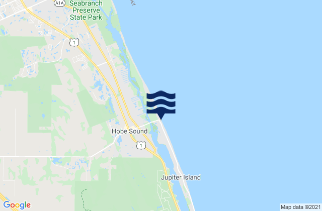 Carte des horaires des marées pour Hobe Sound Beach, United States