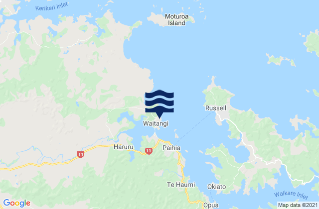 Carte des horaires des marées pour Hobson Beach, New Zealand