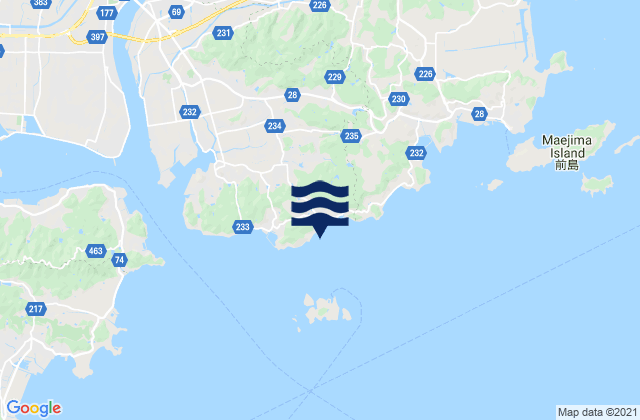 Carte des horaires des marées pour Hoden, Japan
