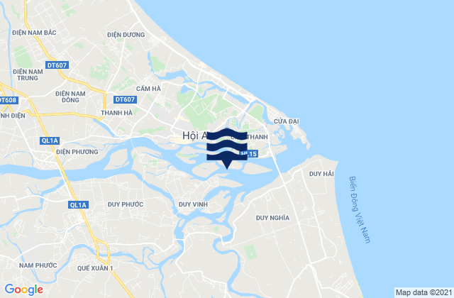 Carte des horaires des marées pour Hoi An, Vietnam