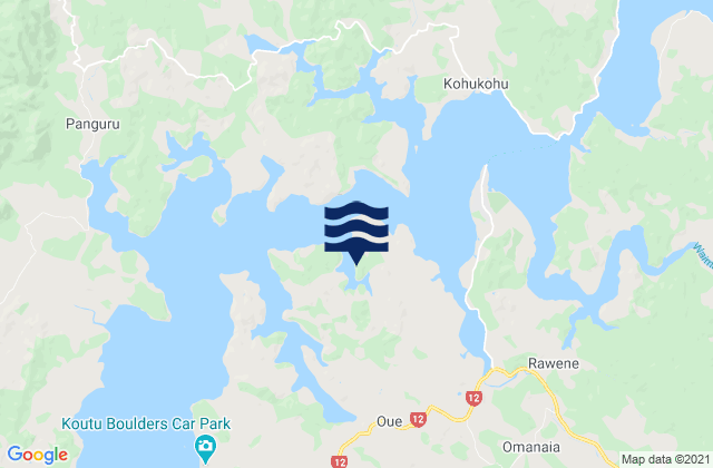 Carte des horaires des marées pour Hokianga Harbour, New Zealand