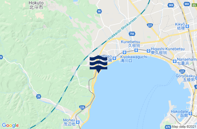 Carte des horaires des marées pour Hokuto-shi, Japan