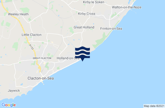 Carte des horaires des marées pour Holland-on-sea Beach, United Kingdom