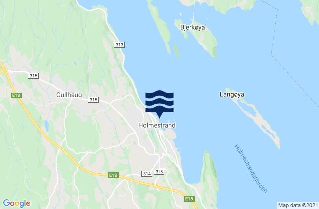 Carte des horaires des marées pour Holmestrand, Norway