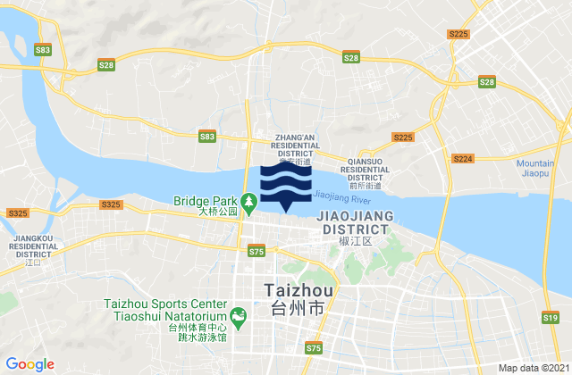 Carte des horaires des marées pour Hongjia, China
