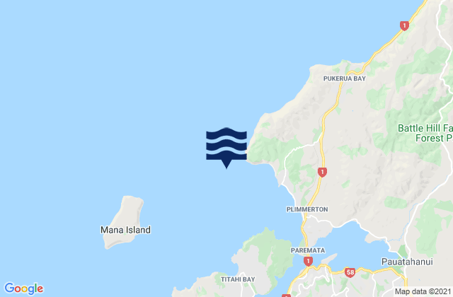 Carte des horaires des marées pour Hongoeka Bay, New Zealand