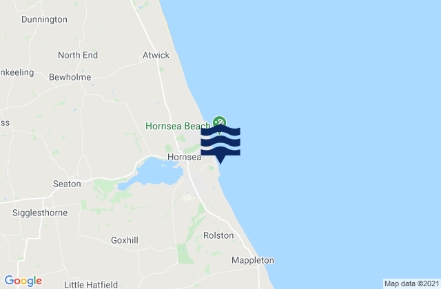 Carte des horaires des marées pour Hornsea Beach, United Kingdom