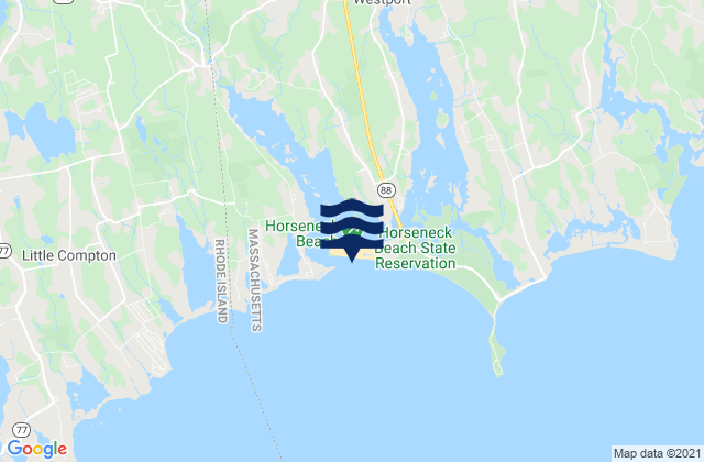 Carte des horaires des marées pour Horseneck Beach Westport, United States