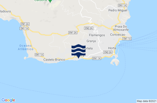Carte des horaires des marées pour Horta, Portugal