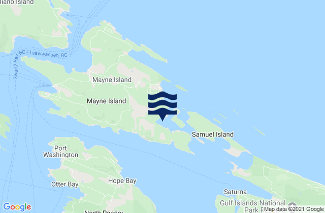 Carte des horaires des marées pour Horton Bay, Canada