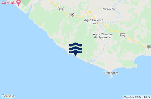 Carte des horaires des marées pour Hotel Tecuan, Mexico