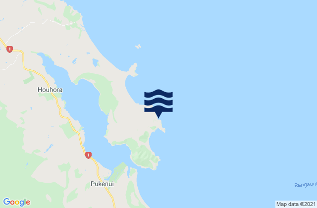 Carte des horaires des marées pour Houhora Bay, New Zealand
