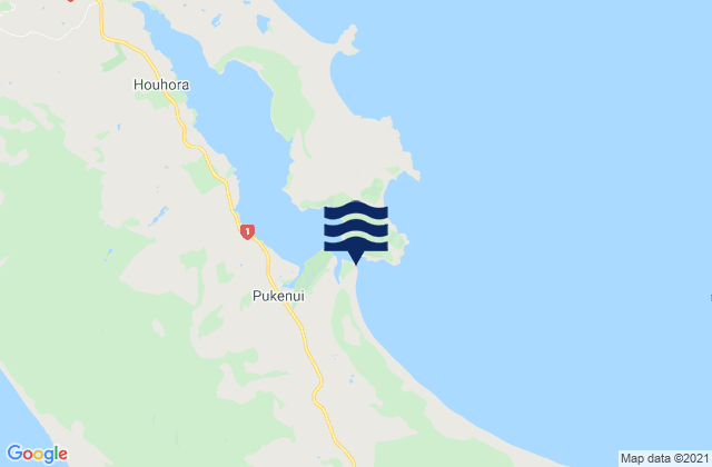Carte des horaires des marées pour Houhora Harbour Entrance, New Zealand