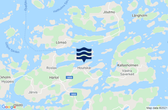 Carte des horaires des marées pour Houtskär, Finland