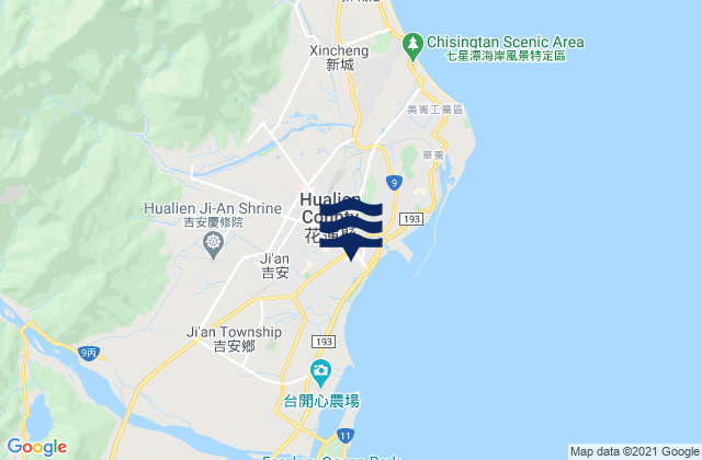 Carte des horaires des marées pour Hualian, Taiwan