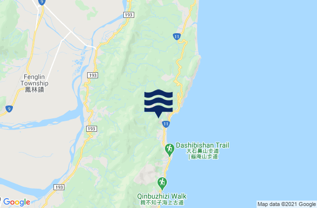 Carte des horaires des marées pour Hualien, Taiwan