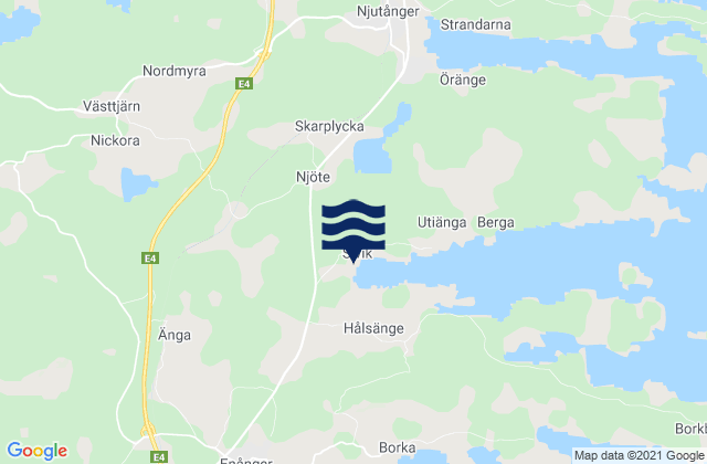 Carte des horaires des marées pour Hudiksvalls Kommun, Sweden