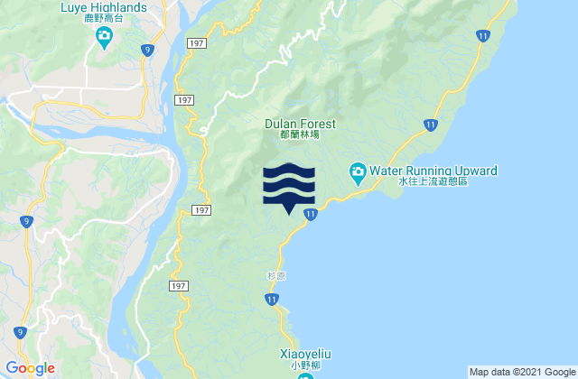Carte des horaires des marées pour Huludao, Taiwan