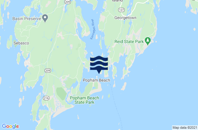 Carte des horaires des marées pour Hunniwell Point northeast of, United States