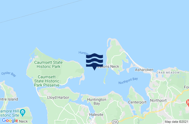Carte des horaires des marées pour Huntington Bay off East Fort Point, United States
