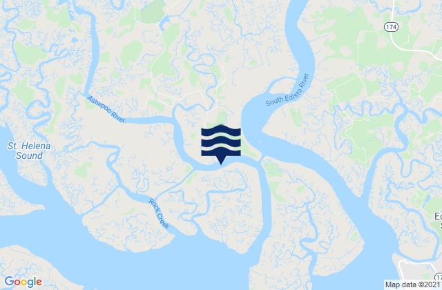 Carte des horaires des marées pour Hutchinson Island Ashepoo River, United States
