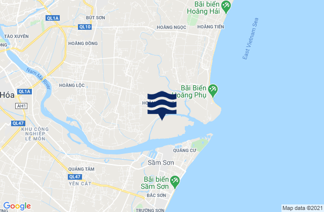Carte des horaires des marées pour Huyện Hoằng Hóa, Vietnam
