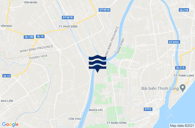 Carte des horaires des marées pour Huyện Kim Sơn, Vietnam