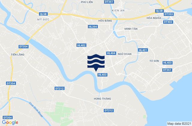 Carte des horaires des marées pour Huyện Kiến Thụy, Vietnam