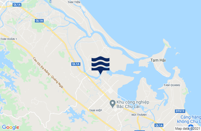 Carte des horaires des marées pour Huyện Núi Thành, Vietnam