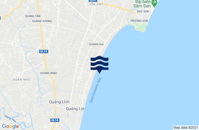 Carte des horaires des marées pour Huyện Quảng Xương, Vietnam