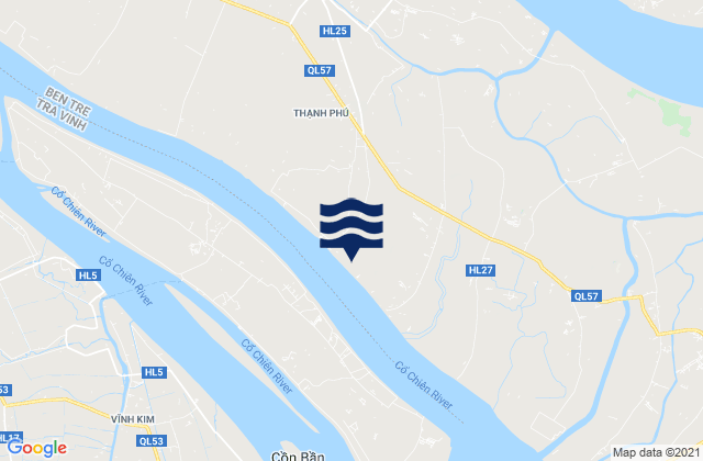 Carte des horaires des marées pour Huyện Thạnh Phú, Vietnam