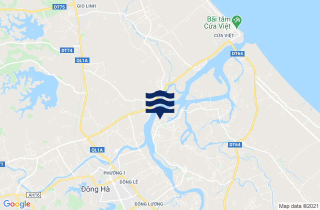 Carte des horaires des marées pour Huyện Triệu Phong, Vietnam