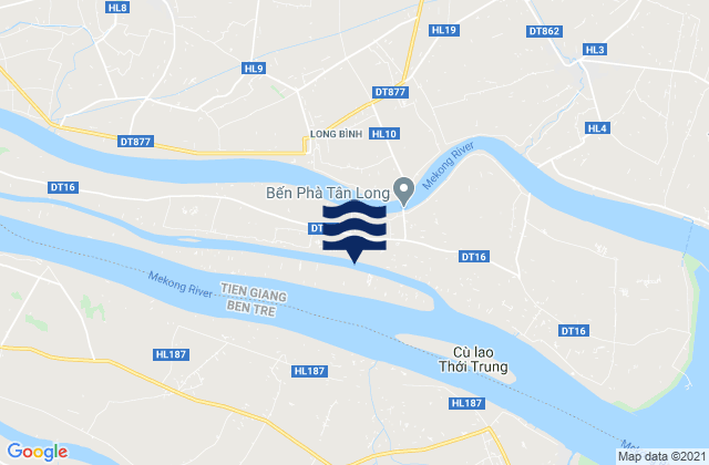 Carte des horaires des marées pour Huyện Tân Phú Đông, Vietnam