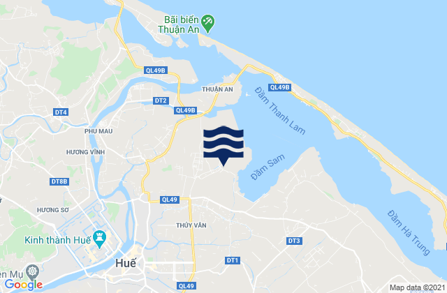 Carte des horaires des marées pour Huế, Vietnam