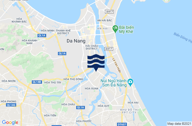 Carte des horaires des marées pour Hòa Vang, Vietnam