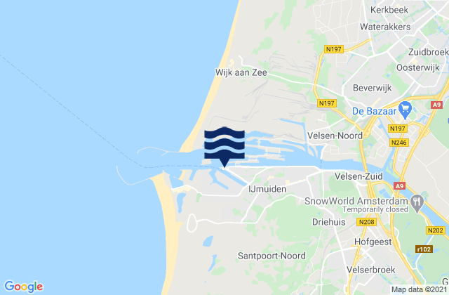 Carte des horaires des marées pour IJmuiden Port Amsterdam, Netherlands