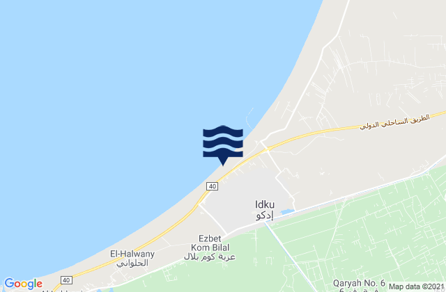 Carte des horaires des marées pour Idkū, Egypt