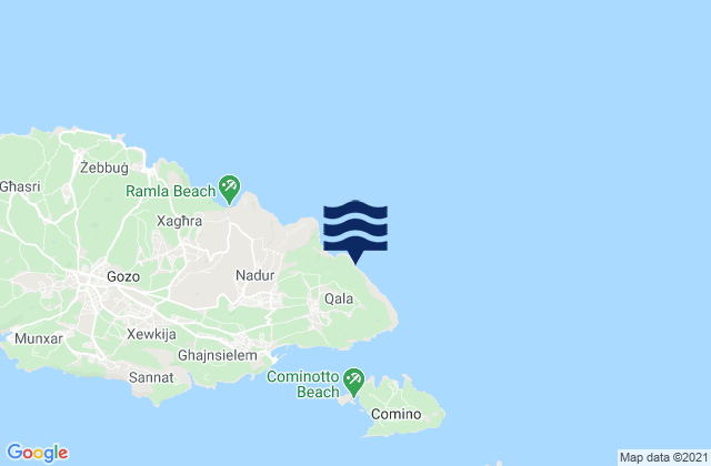 Carte des horaires des marées pour Il-Qala, Malta